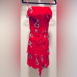 White House Black Market, Red strapless dress